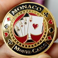 Monaco Monte-Carlo Casino Souvenir Coin Poker Lukcy Medal Challenge Coin tamsi chaki spalva