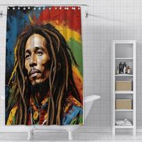 Dušo Raperis Bob Marleys Užuolaida Vandeniui atspari Poliesterio Audinio Dažyta Spalvingos Vonios Užuolaidos Namų Vonios Dekoras Užuolaida Su Kabliuku YL90x180cm