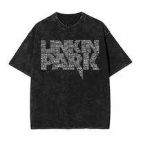 2025 Washed T Shirt Linkinparks Hip Hop Cool T-Shirts Harajuku Rock Rap Streetwear Graphic Printed Tops Tee Shirt for Men Wom... S įvairiaspalvis