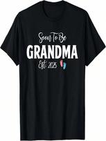 Soon To Be Grandma Est 2025 Cute Pregnancy Announcement T-Shirt S įvairiaspalvis