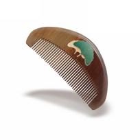 Mandarin Duck Solid Wood Nanmu Comb - Lacquer Art for Hair Care & Scalp Massage, Free Engraving.