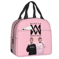 Custom Norway Music Songs Marcus Martinus Lunch Bag Women Cooler Warm Insulated Lunch Box for Student School 22x20x13cm