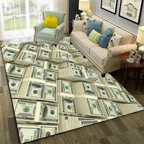 Rich Euro Dollar Money 3D Pattern Carpet Rug for Home Living Room Bedroom Sofa Doormat Decor,Child Area Rug Non-slip Floor Mat 40cm x 60cm