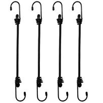 Rubber Tie Down Strap with Hooks Rubber Bungee Cord Black Tarp Strap for Motorcycle Truck Camping Tent
