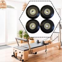 4 Pieces Pilates Reformer Wheels Bearings Direct Pu Construction Quiet Suitable for Exercise Gym 4PCS