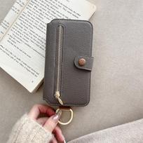 Wrist Strap Wallet Card Slot Holder Flip Leather Phone Case for IPhone 17 Air 16E 16 15 14 13 12 Pro Max Plus Protective Cover iPhone 12 pilka spalva