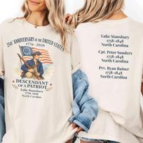 250th anniversary of the U.S shirt Descendant of a Patriot Tee Unisex T-Shirt S