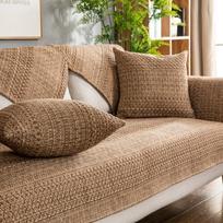 Four Seasons Retro audimo medvilninė ir lininė sofos pagalvė universali sofos užvalkalas, neslystantis medžio masyvo viengubas sofos užvalkalas 60*60cm