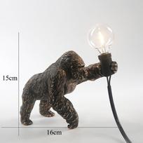 „King Kong Gorilla“ gyvūnų stalo lempa, dervos dekoracija, mažos naktinės lemputės, kūrybingos kūdikio miegamojo dovanų stalo dekoro lemputės
