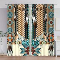 2pcs Boho Mandala Printed Window Curtains For Bedroom Living Room Rod Pocket Drapes For Bathroom Patio Door Windows Home Decor 2x50W130H(CM)40x51in&Hook
