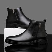 Luxury Brand Classic Chelsea Men Genuine Leather Boots High Quality Social Men's Dress Boots Senior Yuppie Formal Budiness Boots 38