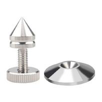1Set Silver Speaker Stand Spikes Metal Feet for HiFi Auditory Equipment and Subwoofer Stability