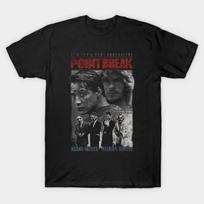 Men Black Print T-shirt Point Break, Distressed, Cult Classic, Adventure No-Cut Transfer Paper Print Cotton Tshirt M