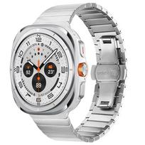 Be tarpų titano apyrankė Samsung Galaxy Ultra Watch 47mm vyrams, prabangi juosta SAMSUNG GALAXY ULTRA 47 laikrodžiui, metalinė apyrankė Galaxy Ultra 47mm sidabras