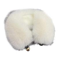 Fake Scarf Puffy Collar Trim Adjustable Button Fastening Faux Fur Neck Scarf Removable Plush Winter Warmer Wrap Collar Thermal Scarf