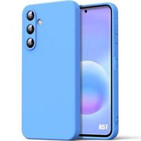 Coque pour Samsung Galaxy A57 5G, Protection Silicone Liquide Ultra Slim Souple Mat Bleu mėlyna