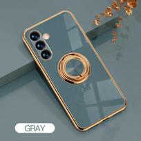 Plating Rotation Ring Stand Holder Kickstand Phone Case For Samsung Galaxy S25 Ultra S24 Plus S23 FE S22 S21 Edge Silicone Funda For S21Plus