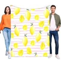 Citrinų rašto pledas Minkštas jaukus užtiesalas lovai sofai Lengvas vasaros dekoras Puiki dovana draugams ir šeimai 75x90cm