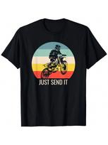 Dirt Bike, Motocross, Sunset; Just Send It T-Shirt S įvairiaspalvis