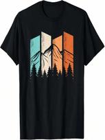 Retro Camping Hiking Nature Landscape Outdoor T-Shirt S įvairiaspalvis