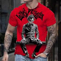 2026 New Classic DC Comic Joker 3D Print Men's T-shirt Summer Short Sleeve Clown Tees Vintage Male Clothes Casual Oversized Tops XXS