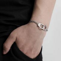 Hip Hop apyrankė Išskirtinė Kūrybiškas graviravimas Antrankiai Poros apyrankė 21cm gray