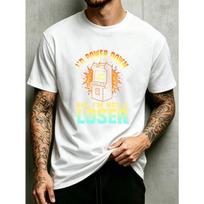Retro Arcade Game Style Men's Crewneck T-Shirt Loose Fit Cotton Fashion Versatile Soft And Comfortable Fabric for Daily Wear And Festival Gifts S balta