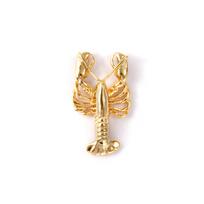 2PCs Brass Ocean Lobster Charms  Gold Plated Crayfish Pendant For Jewelry Making Necklace DIY Findings 28x16mm