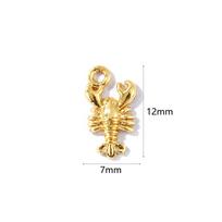 2 Pcs Ocean Jewelry Charms Goldfish Whale Lobster Clear Cubic Zirconia Brass Pendants For Diy Necklace Bracelet Making Findings