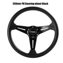 350mm/14 colių sportinis vairas Aliuminio PU Drift Simuliacija Lenktynių žaidimo vairas Universalus juoda