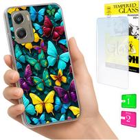 Etui Do Motorola Moto G06 / G06 Power Obudowa Case Plecki Motyle + Szkło