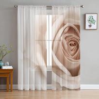 3D baltos rožės permatomos užuolaidos langų užuolaidos gyvenamajam kambariui miegamojo žaliuzės Vaikų kambario namų dekoras 135W x 114H(cm) gray