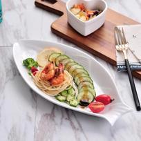 Garuose virtos žuvies restoranas Namų virtuvė Stalo reikmenys Porcelianinės žuvies lėkštės su aukso apvadu „Creative Fish“ formos vakarienės įkroviklio lėkštė