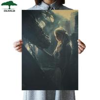 DLKKLB Game of Thrones Poster Vintage Kraft Paper Classic TV Series Poster Bar Cafe Decorative Wall Sticker 50.5X35cm As shown #1