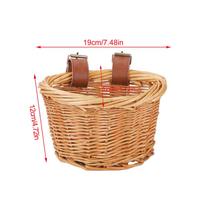 Bicycle Front Wicker Woven Basket for Kids Bike Scooter Handmade Waterproof Durable Storage Basket Detachable Baggage Bags