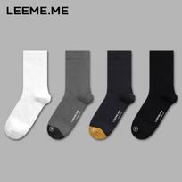 Limi Men's Antibacterial Mid-Calf Cotton Socks (4 Pairs) One Size