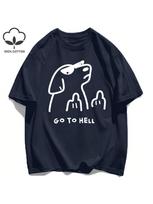I Am Despising Your Little Dog Print  T-Shirt Hip Hop Multicolor Clothes All-Match Cotton Tee Shirt Loose Summer Top S įvairiaspalvis