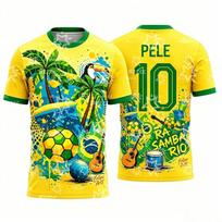 Pelé Brazilijos nacionalinės futbolo rinktinės marškinėliai treniruočių apranga Vasaros sportiniai vyriški marškinėliai Vaikų drabužiai T-shirt Moteriški dviratininko marškinėliai S