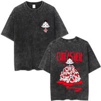 Washed Vintage Game Cult of The Lamb Graphic T-shirt Men Women Otaku Lover Short Sleeve T-shirts Unisex Casual Cotton T Shirts S