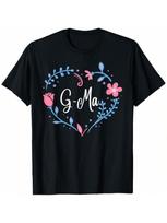 Flower G-Ma T-Shirt Grandma Christmas Birthday Gift Tee T-Shirt S įvairiaspalvis