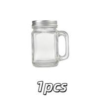 1/2pcs Mini Mason Jar Coffee Concentrate Sub-Bottling Sealed Jars Juice Family Party With Cover Portable Handle Cup Glass Bottle
