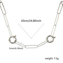 Wholesale Link Cable Chain Necklace Silver Plated 304 Stainless Steel Women's Exquisite Simple & Casual Gift Jewelry 1 Piece