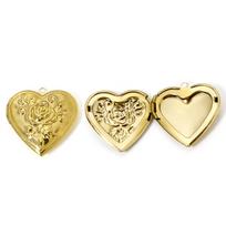 1 Piece 304 Stainless Steel Picture Photo Locket Frame Pendants 14K Real Gold Plated Heart Leaf Can Open Charms DIY Necklace