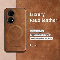For Huawei P50 P50 Pro P50E PU Leather Magnetic Ring Soft Edge Anti-Drop Anti-Fingerprint Phone Case For Huawei P50 ruda