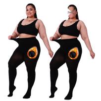 Šiltos didelio dydžio pėdkelnės su vilnos pamušalu - Šiltos rudens/žiemos moteriškos šilkinės kojinės (Keli dydžiai) 5XL/6XL (240-320 jin) juoda