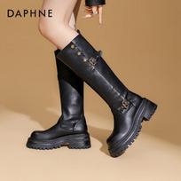 Daphne Women's Platform Martin Boots with Belt Buckle 36