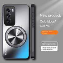 OPPO Reno 12 Pro dėklas Kietas Matinis Su Žiedu Stovu Magnetinis Apsauginis Galinis Dangtelis Dėklas OPPO Reno12 12Pro Pilnas Dangtelis For Reno 12 pilka spalva