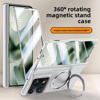 Dėl Motorola Razr Fold dėklo prabangus kietas Magsafe žiedas stovas magnetinis apsauginis galinis dangtelis dėklas Moto Razr Fold telefono korpusui Motorola Razr Fold sidabras