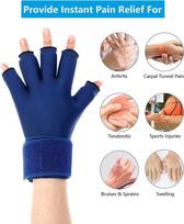 Finger Arthritis Compression Ice Glove Adjustable Wrist Strap Hand Wrist Ice Pack Pain Relief for Arthritis Cold or Heat Therapy mėlyna