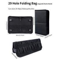 Folding Professional Cosmetic Brushes Bag Water-resistant Lightweight Upright Makeup Brush Bag Large Capacity Multifunctional